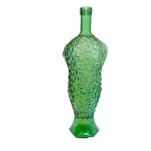 Green Glass Grape Genie Bottle Decanter